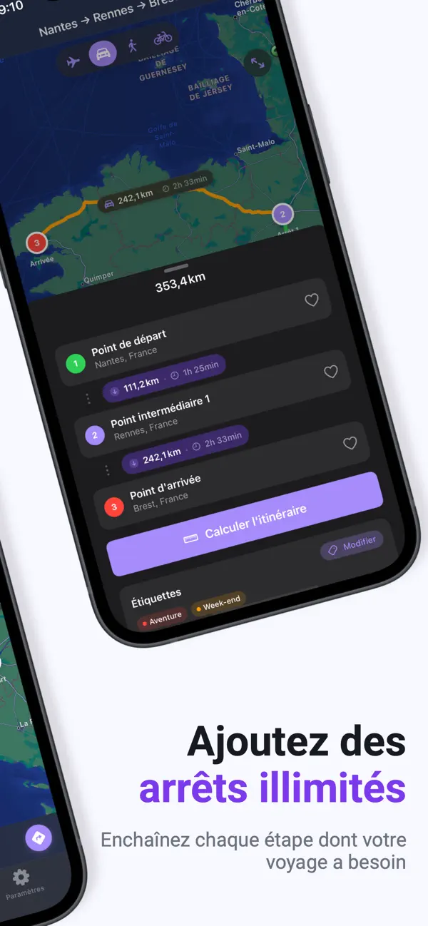 Screenshot #2 pour PinPoints Trajets & Distances