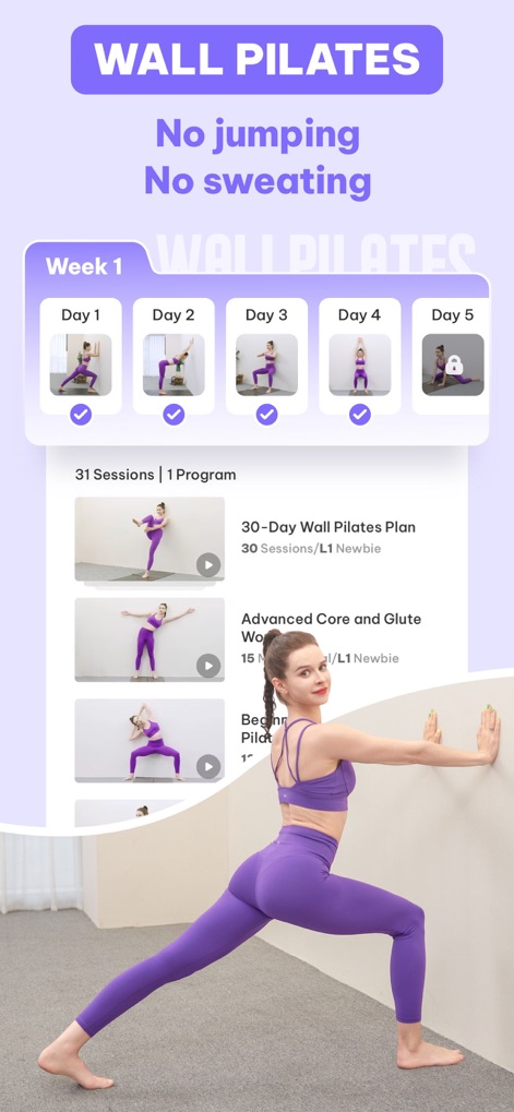 Daily Yoga: Yoga for Fitness® - Pilates de pared, suave
