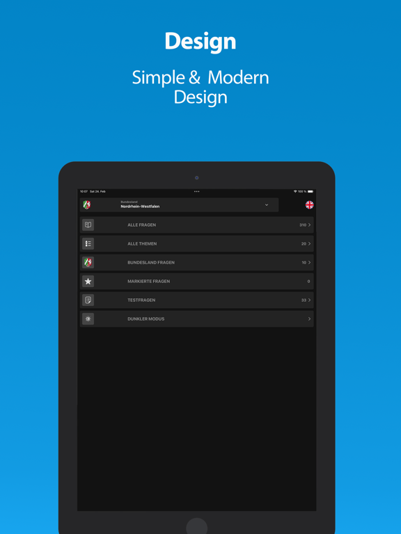 Leben in Deutschland 310Fragen iPad screenshot 2 - Education app