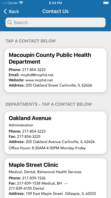Macoupin County Public Health Screenshot