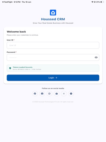 Houssed CRM iPad screenshot