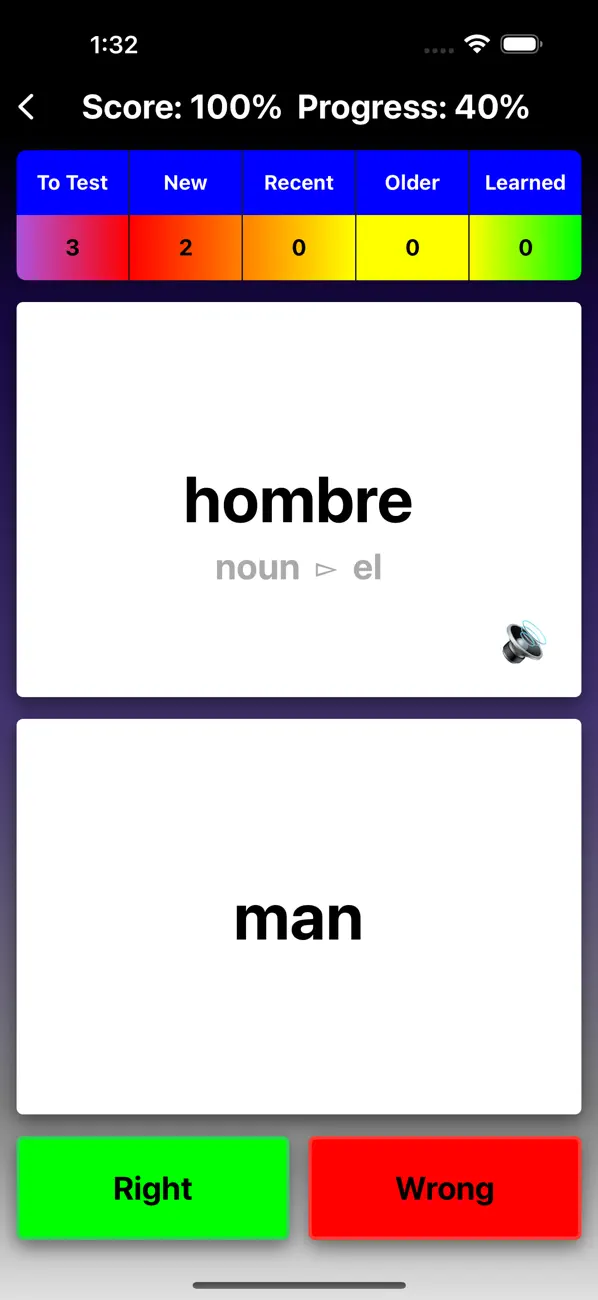Screenshot #2 pour Learn Spanish Words Flashcards