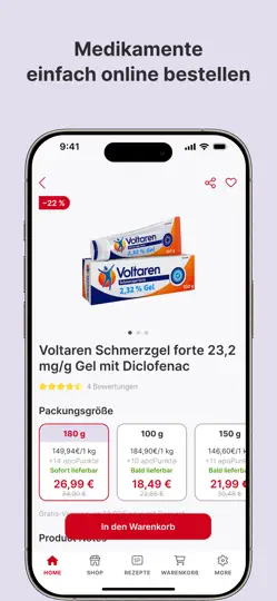 Screenshot von Apotheke.de - E-Rezept App auf dem iPhone 4