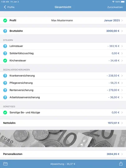 Screenshot von Nettolohn 2025 auf dem iPhone 1