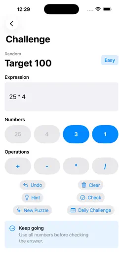 Screenshot von Schnell 100 Zahlenpuzzle2026 auf dem iPhone 2