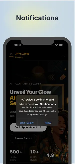AfroGlow Booking screenshot 4