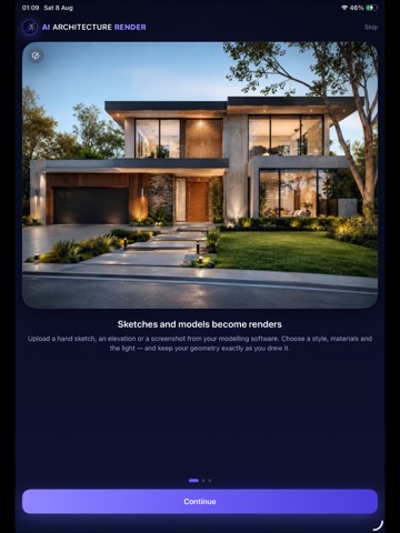 AI Architecture Render iPad screenshot