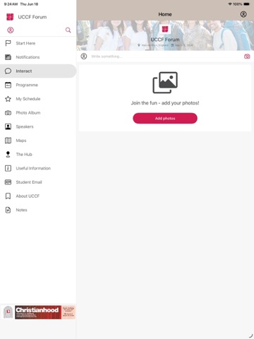 UCCF Forum iPad screenshot