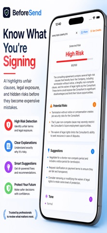 BeforeSend: Contract Review iPhone screenshot