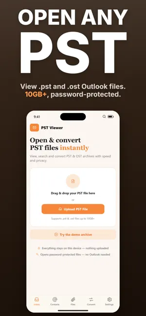 PST Reader · Opener, Converter screenshot 1