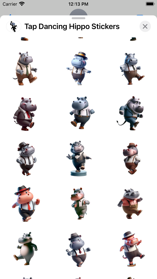 #2. Tap Dancing Hippo Stickers (iOS) Bởi: Paul Scott