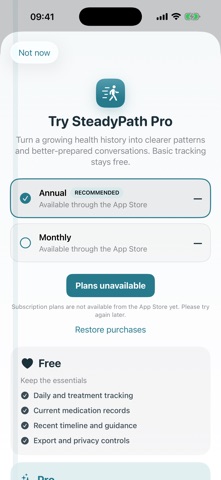 SteadyPath: Parkinson's iPhone screenshot