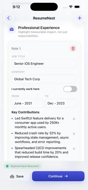 Resume Nest screenshot 4