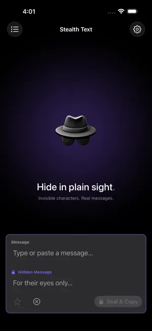 Stealth - Incognito Text screenshot 1