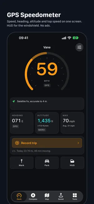 GPS Speedometer Compass - Vane screenshot 1