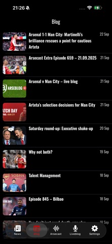Arseblog screenshot