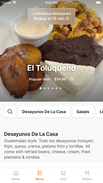 J's Brothers Restaurant iPhone screenshot 2 - Food & Drink app