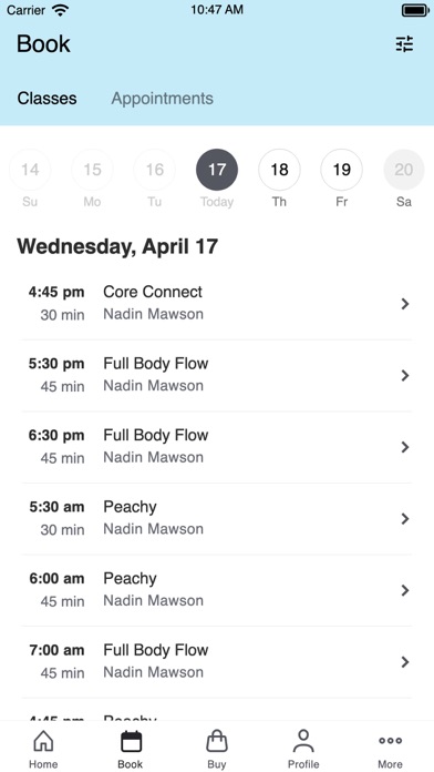 Serenity Pilates & Saunas Screenshot