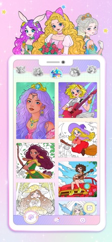 Princess Game Fantasy Coloring iPhone screenshot