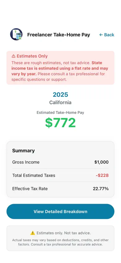 Freelancer Take-Home Pay screenshot 2