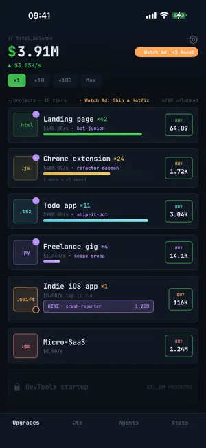 Vibe Tycoon: Idle Startup screenshot 1