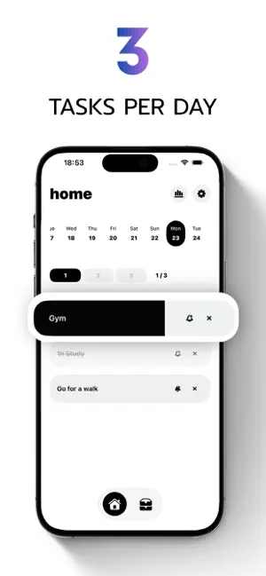 Three: Minimal To-Do & Planner screenshot 1