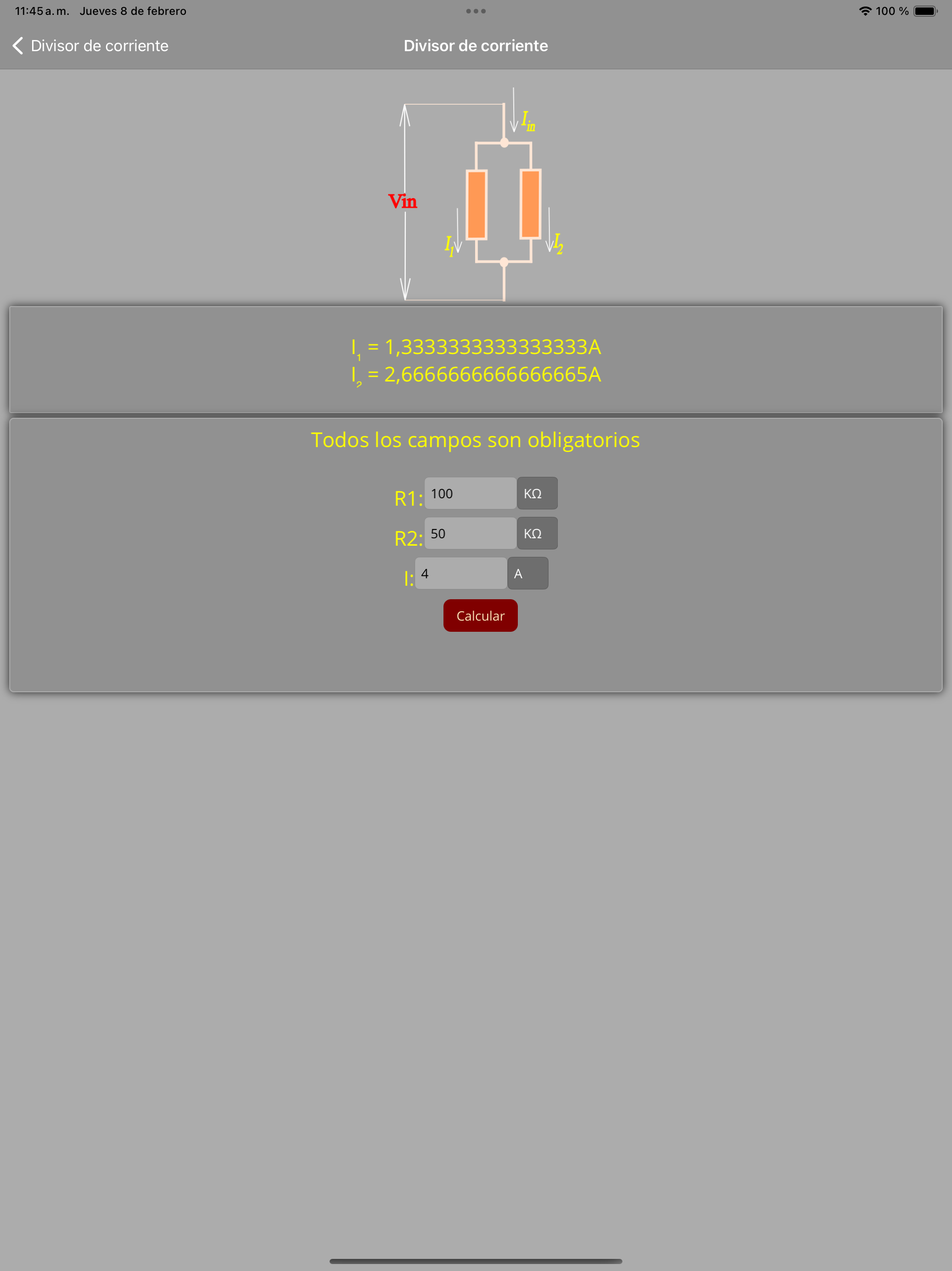 Cálculos de resistencias