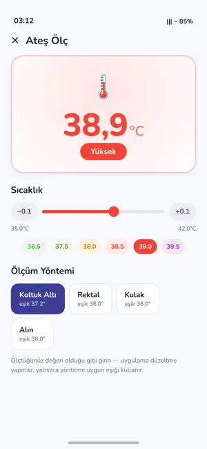 Sağlık Takip: Ateş & İlaç screenshot 2