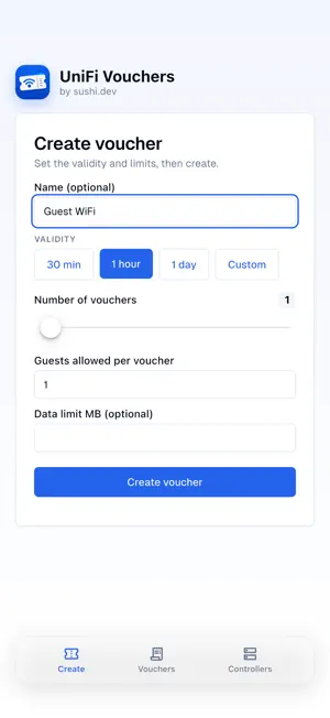 WiFi Vouchers for UniFi screenshot 2