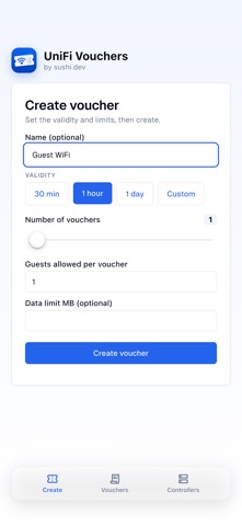 WiFi Vouchers for UniFi screenshot 2