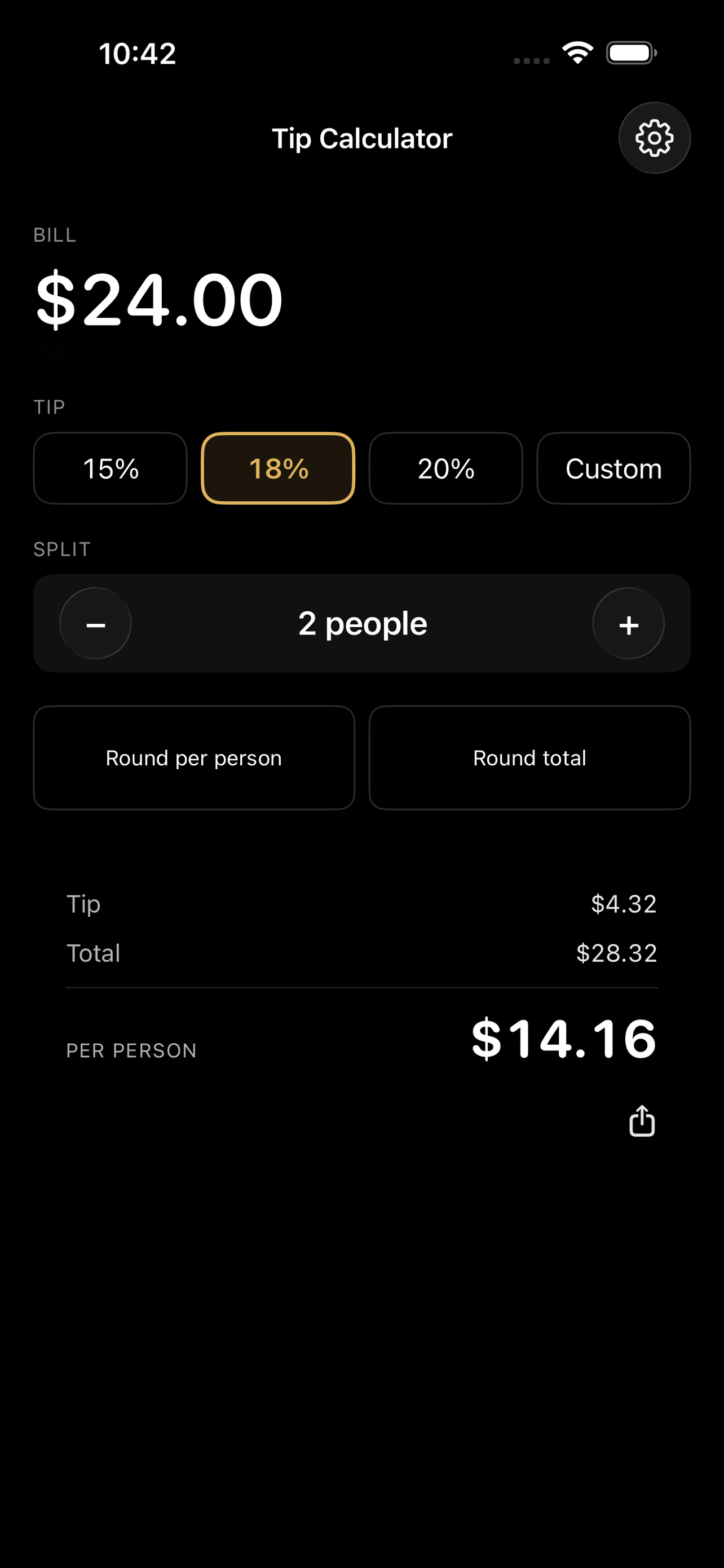 Tip Calculator · Split Bill