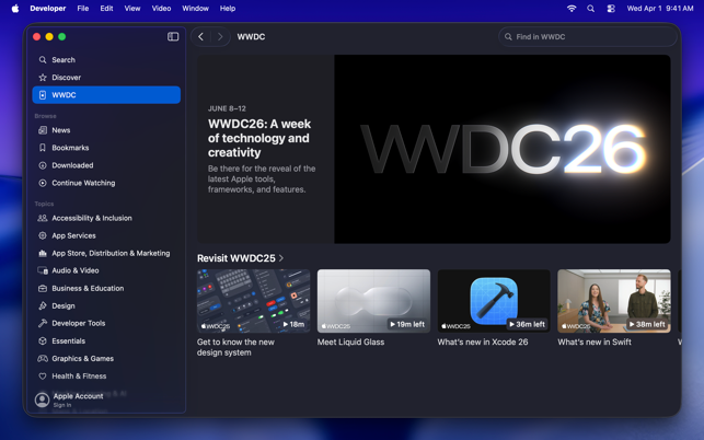 Apple Developer Screenshot