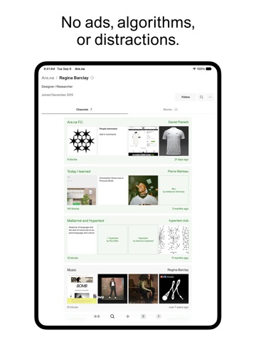 Are.na iPad screenshot 2