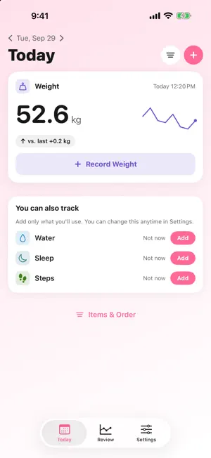 Petite Scale - Weight Tracker screenshot 1