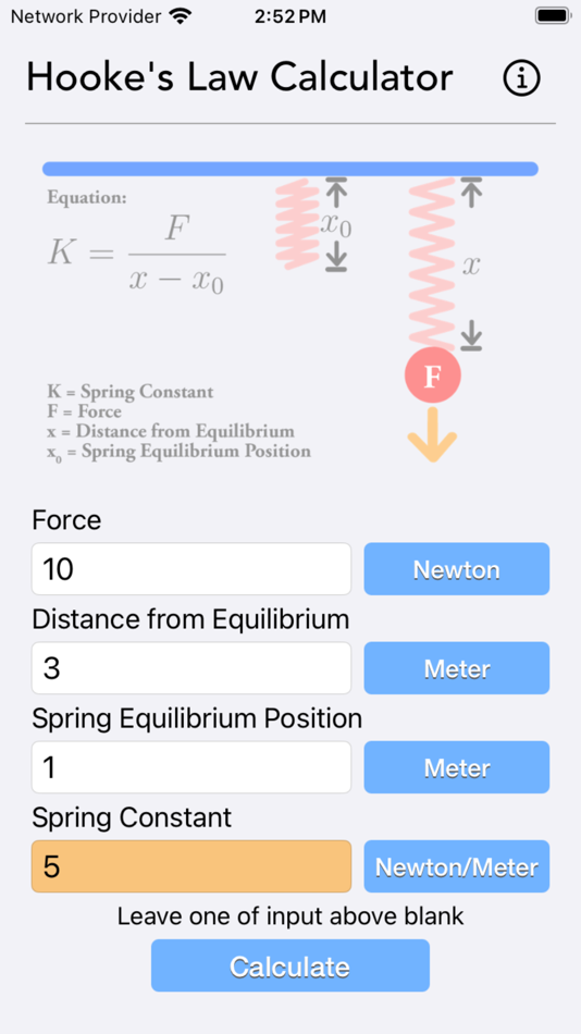 Hooke Law Calculator - 1.2 - (iOS)
