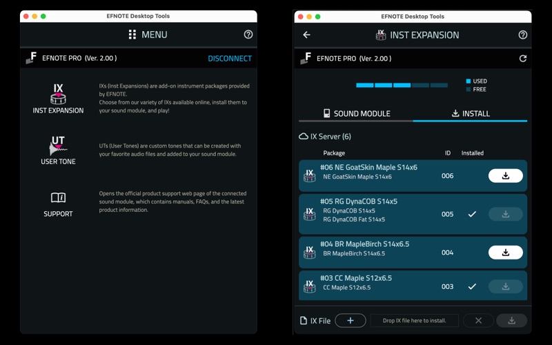 EFNOTE Desktop Tools app screenshot