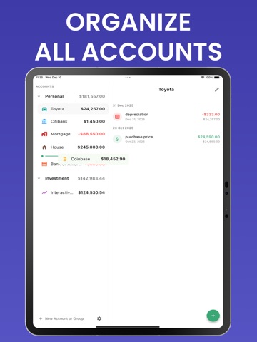 Accounts: Track Your Money iPad screenshot