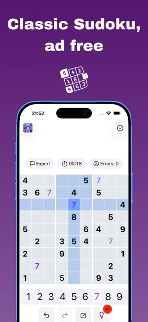 Classic Sudoku: Ad-Free screenshot 1