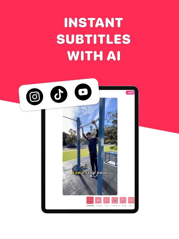 Auto Caption Video Subtitles iPad screenshot 1 - Photo & Video app