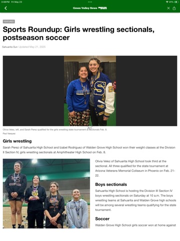 Green Valley News & Sun iPad screenshot