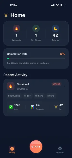 FitLog - Workout Tracker screenshot 1