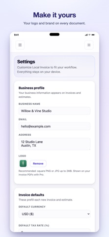 Local Invoice & Estimate Maker Screenshot 6 of 6