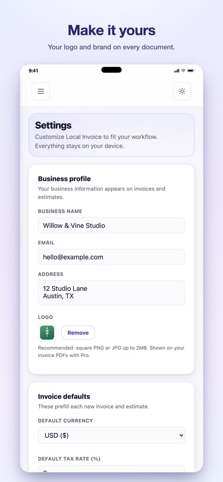 Local Invoice & Estimate Maker screenshot 6