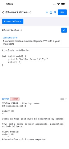 lilC: Mobile C Programming iPhone screenshot 4