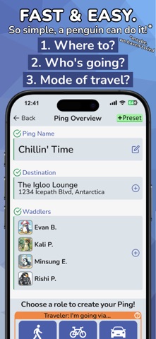Waddle: ETAs When Meeting Up iPhone screenshot