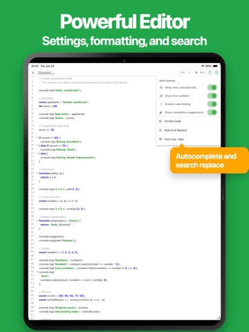 Simple JavaScript iPad screenshot