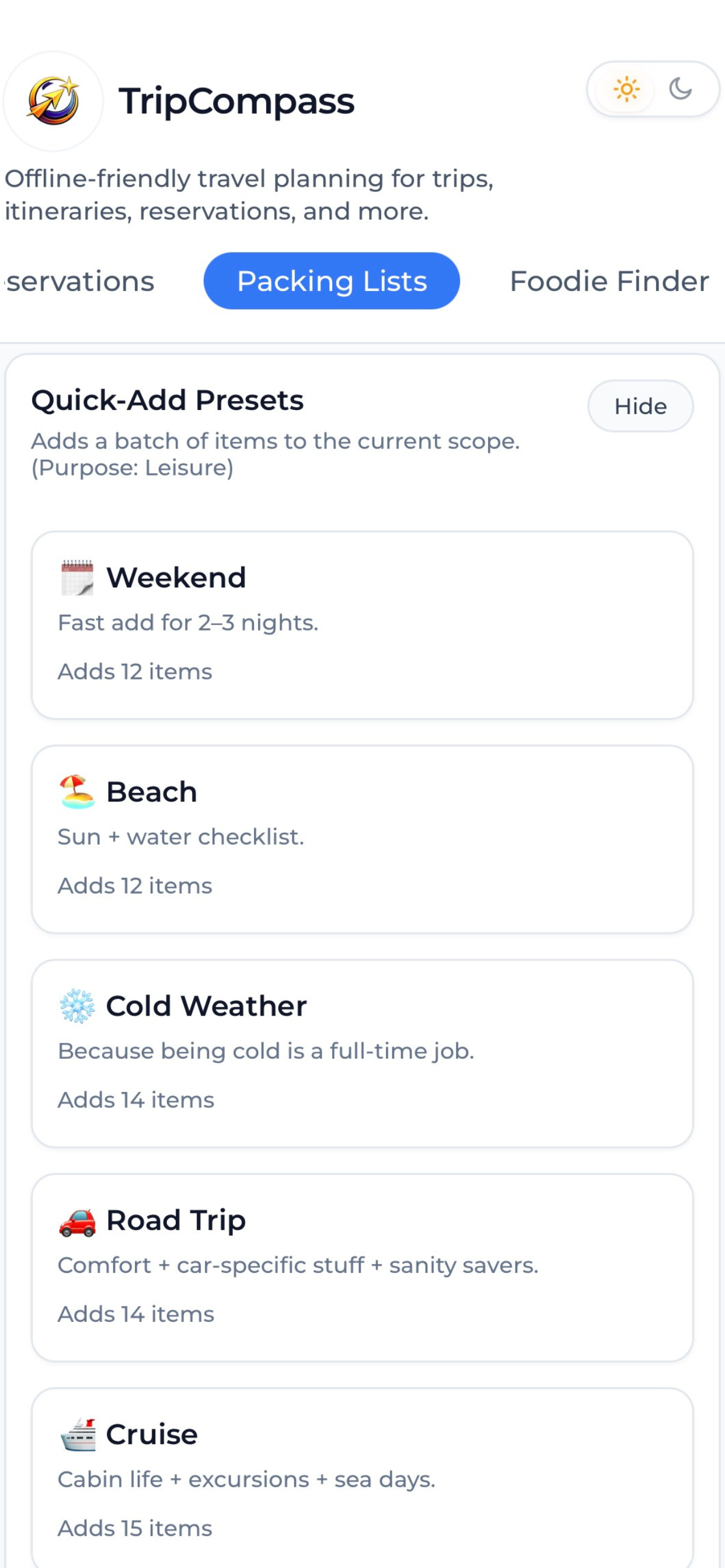 TripCompass – Travel Planner
