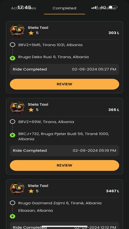 RiO - Albania, Request a Ride