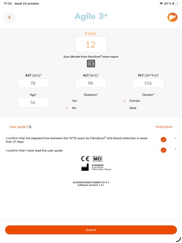 myFibroScan iPad screenshot