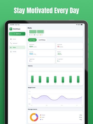 AI Calorie Counter & Workout iPad screenshot